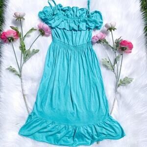 Soprano Blue Frill Small Dress 2000s Y2K Retro Size Small Stretchy